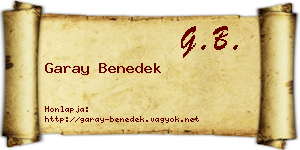 Garay Benedek névjegykártya