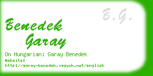 benedek garay business card